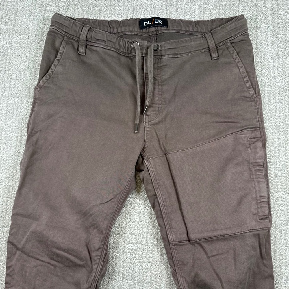 DU/ER Mens 32x29 Brown N2X Slim Fit No Sweat Jogger Drawstring Pants